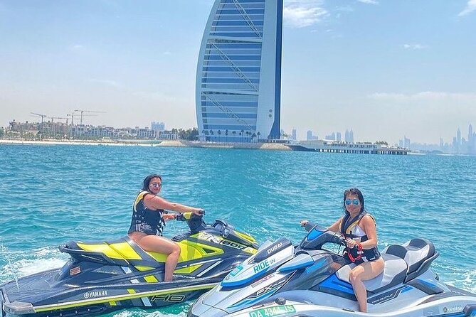 30mins Burj Al Arab Jetski Tour - Riding together on one jet ski