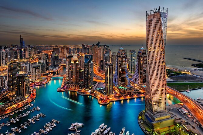 4-Day Private Dubai and Abu Dhabi Tour - Evening lights on the Dubai Marina dhow cruise