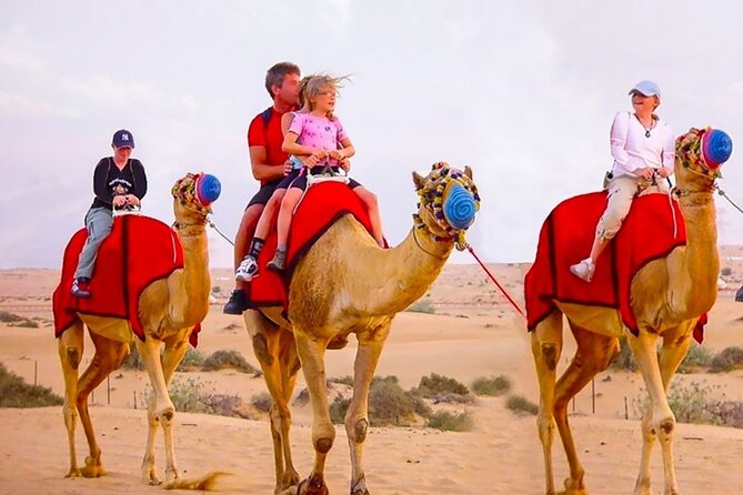6 Hour Thrilling Desert Safari in 4x4 with Entertainment Show - The shared camel ride and Arabic photo stop