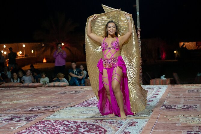 Abu Dhabi: 7-Hours Desert Safari with BBQ, Camel Ride & Sandboarding - BBQ dinner, drinks, and evening entertainment