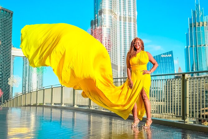 Burj Khalifa Flying Dress Instagram Videography Shoot - Burj Lake and the final picture set