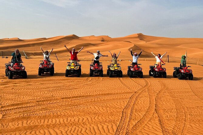 Combo:Private Desert Safari + dinner & ATV Self-drive/Quad Bike - A short camel ride and falcon photograph