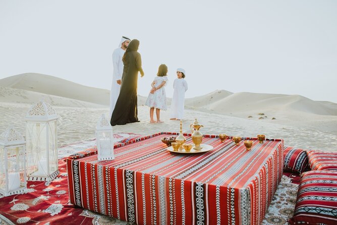 Desert Safari Abu Dhabi w/ Sand Boarding, Camel Ride & BBQ Dinner - The Bedouin-style camp welcome