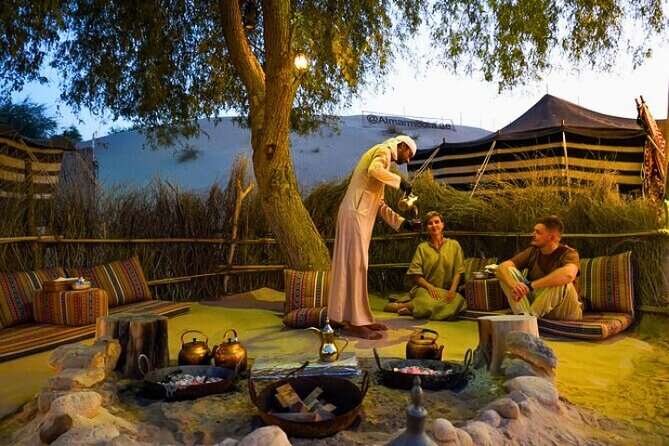 Desert Safari Dubai 30 Mins Quad Bike, Sand Board, Camel Ride BBQ - VIP camp dinner with more than 30 dishes