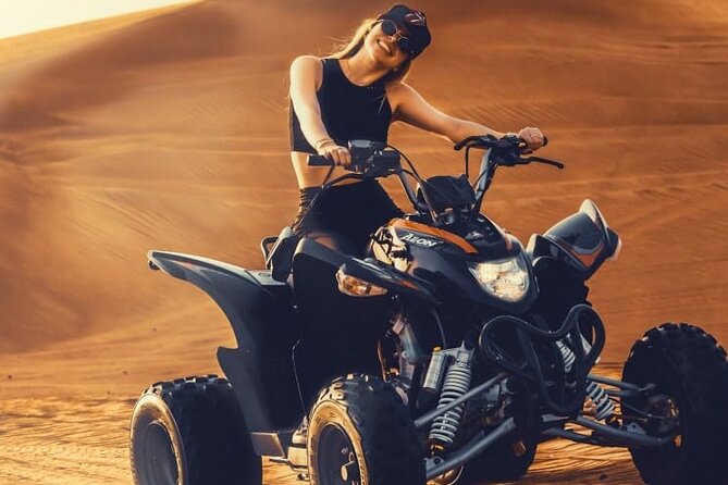 Desert Safari Dubai at Evening with BBQ Dinner - Sunset photos, sandboarding, and a little waiting