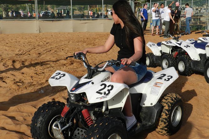 Desert safari in Dubai Red Dunes with BBQ VEG Dinner & Quad Bike - 2:30 pm pickup and the ride to Lahbab