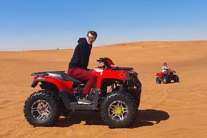 Desert Safari Quad Bike Activity with Dinner in Dubai - Reaching the camp for tea, coffee, and refreshments