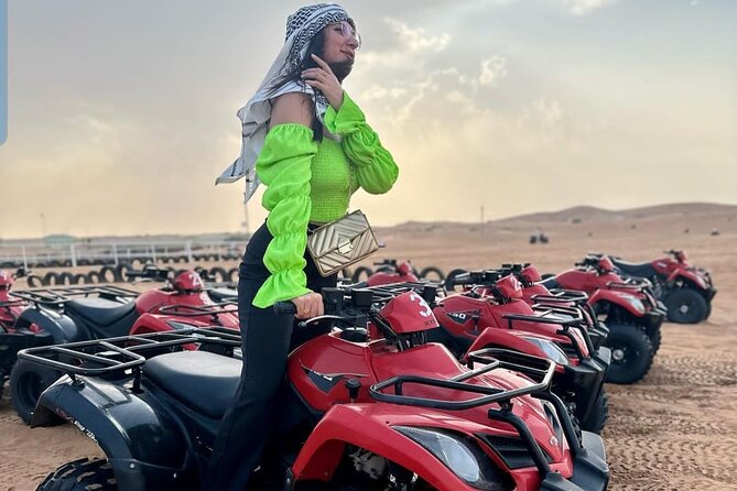 Desert Safari with 4x4 Dune Bashing Camel Ride Sand Boarding - Barbecue dinner and three live shows