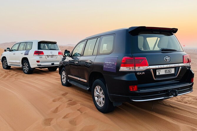 Desert Safari with Dune bashing BBQ Dinner and More Activities - Sandboarding and Desert Photo Stops