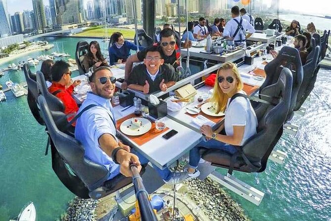 Dinner In The Sky at Dubai Marina with Optional Transfers - A three-course meal prepared at the table