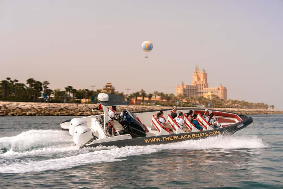 Dubai: 100-Min Speed Boat Tour, Atlantis & Burj Al Arab View - Jumeirah Beach Residence and Skydive Dubai