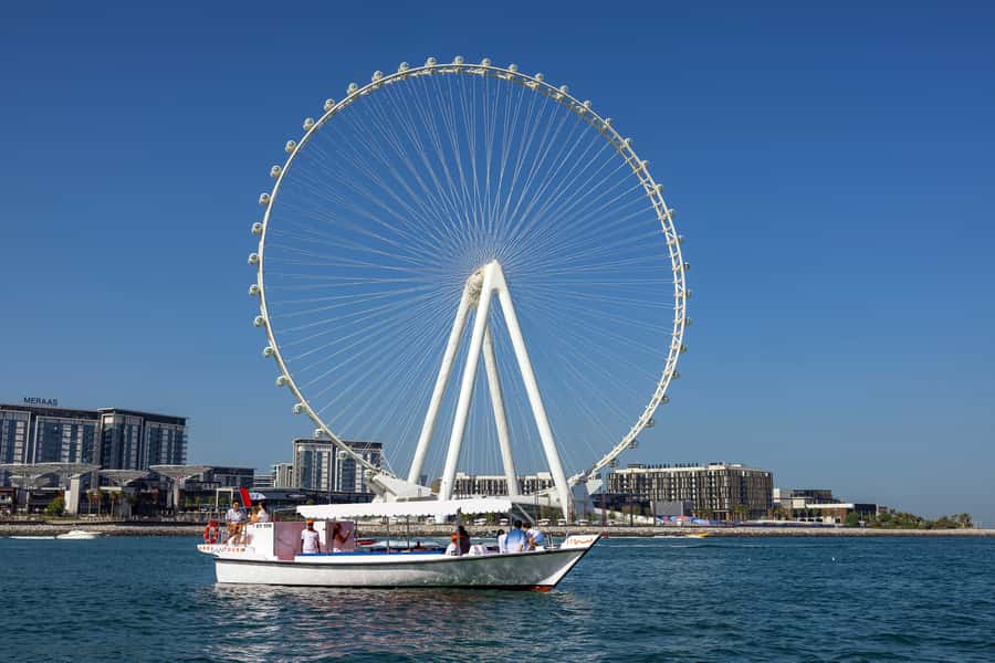 Dubai: Abra Boat Tour in Dubai Marina, Ain Dubai, JBR - JBR and the return to the marina