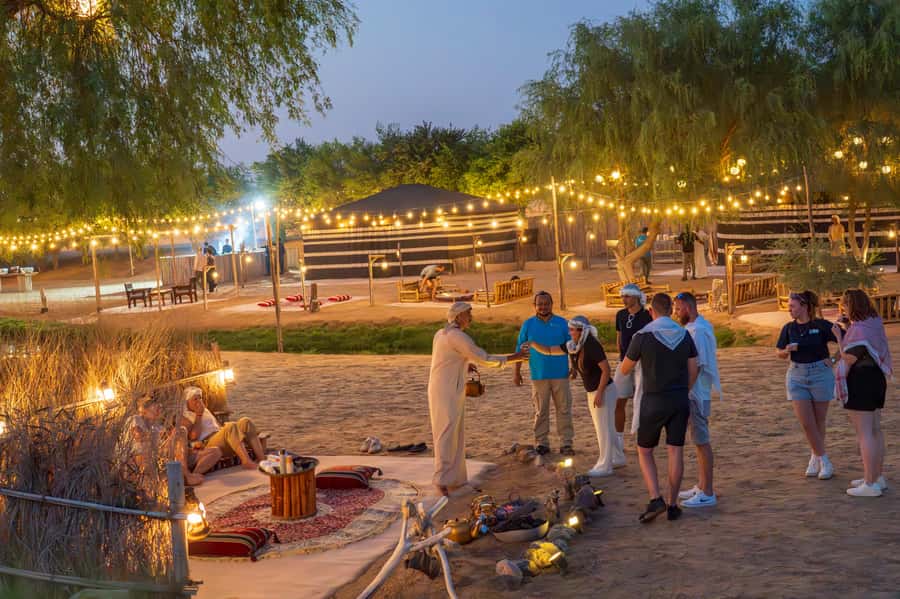 Dubai: Al Marmoom Oasis Camp Experience with Bedouin Dinner - Arabic coffee, dates, and the first taste of camp life