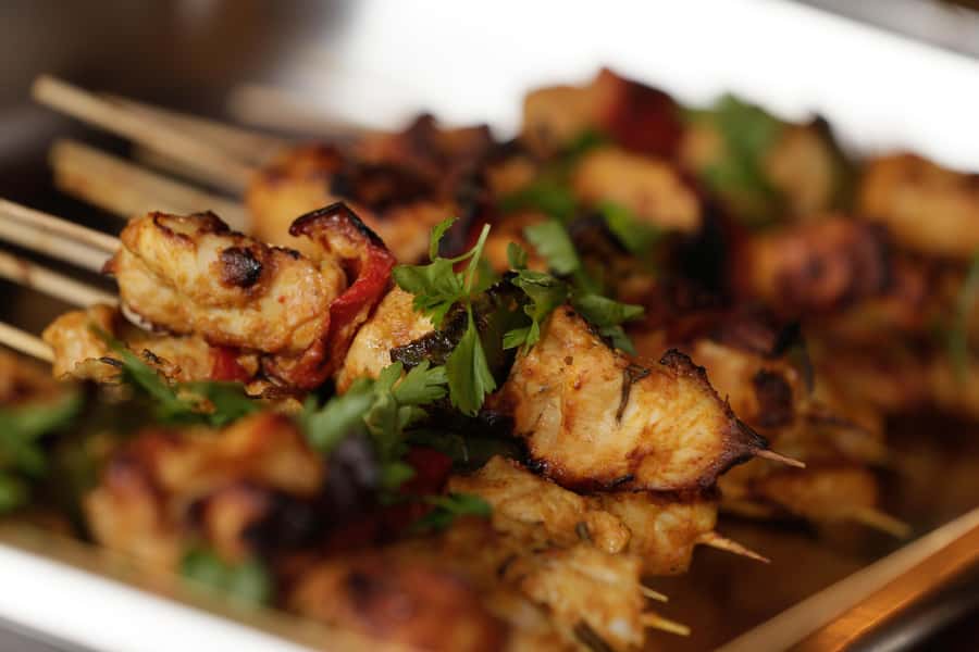 Dubai: Bedouin Camp, Dune Safari, Falcon Show & BBQ Dinner - BBQ dinner with shawarma, falafel, and Arabic bread