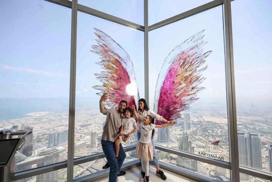 Dubai: Burj Khalifa Level 124, 125 & Edge Walk at Sky Views - Burj Khalifa Level 124: telescopes and the outdoor deck
