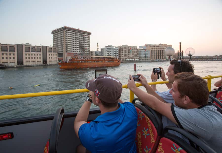 Dubai: City Sightseeing HOHO Bus Tour + Sunset & Night Tour - Blue Route: Palm Jumeirah, Marina, and the coast