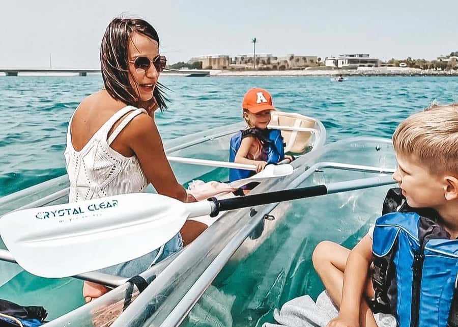Dubai: Clear Kayaking Experience with Burj Khalifa View - The Dubai skyline and Jumeirah Bay Island