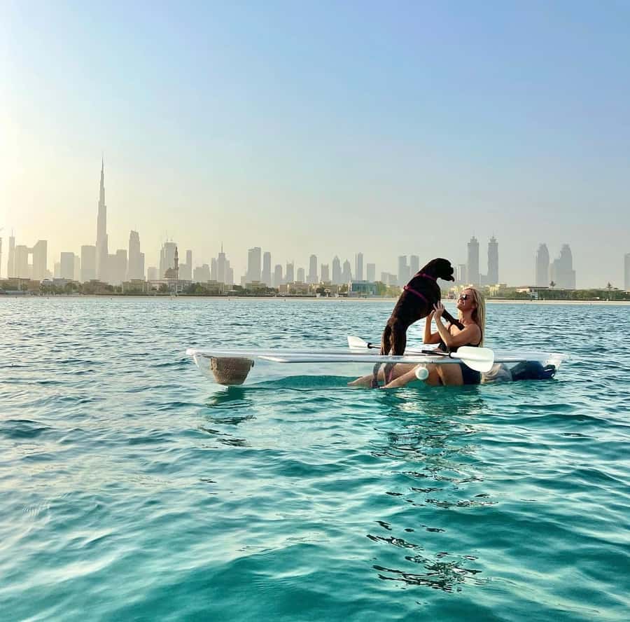 Dubai: Clear Kayaking Experience with Burj Khalifa View - Arriving at Crystal Clear Watersports