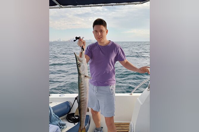 Dubai Deep Sea Fishing 4 hours + BBQ of Catch - Chasing snapper, barracuda, queenfish, and grouper