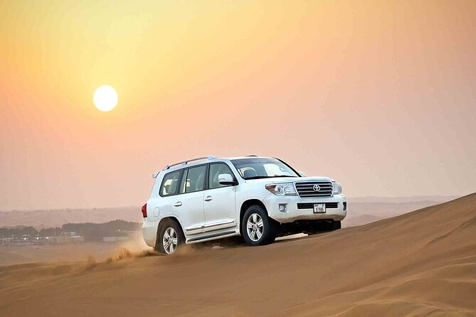 Dubai Desert Safari 20 mins Dune Bashing BBQ Live Show Camel Ride - From Dubai streets to Lahbab’s red dunes