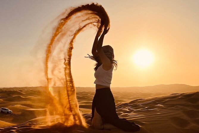 Dubai Desert Safari & Buffet Dinner and Camel ride with PRIVATE CAR - Sandboarding and sunset photography