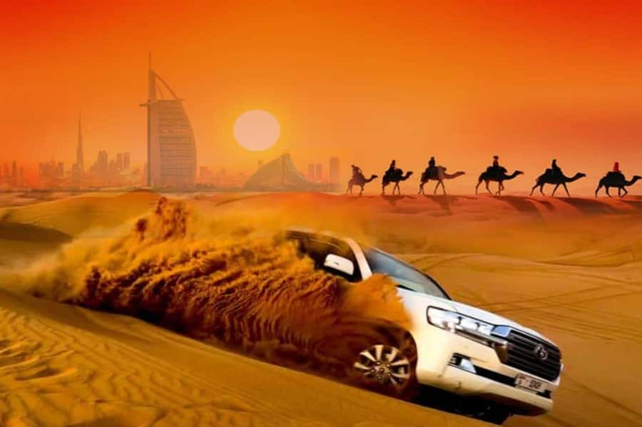 Dubai: Desert Safari Camel Riding, Sandboarding & BBQ Dinner - Tire pressure, falcons, and optional quad biking