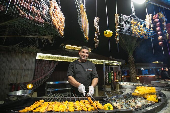 Dubai Desert Safari evening with VIP Treat , BBQ Buffet and Exciting Liveshows - BBQ Buffet With Vegetarian and Non-Vegetarian Choices