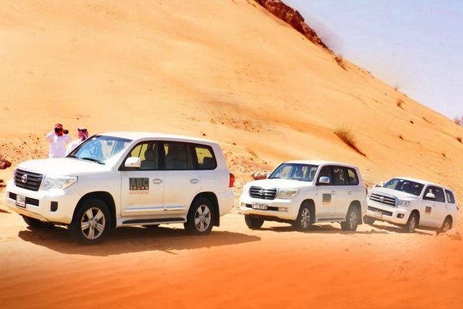 Dubai Desert Safari Exclusive jeep, activities, shows (01-05 persons) per jeep - Private pickup and the ride into the dunes