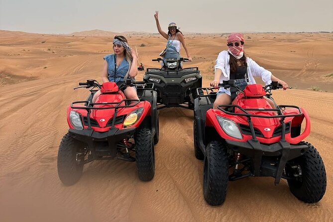 Dubai: Desert Safari, Quad bike and Sand boarding with BBQ Dinner - Reaching the Lahbab Desert by Land Cruiser