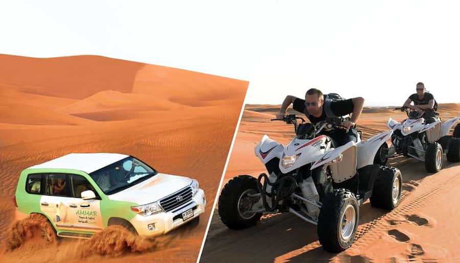 Dubai: Desert Safari, Quad Bike, Camel Ride and Sandboarding - Leaving Dubai for the Lahbab Desert