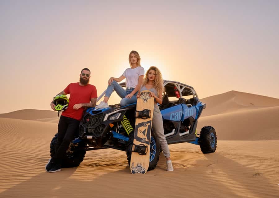 Dubai: Desert Safari, Quad Bike, Sandboarding, Camels & BBQ - Camels, falcons, and the slower side of camp life