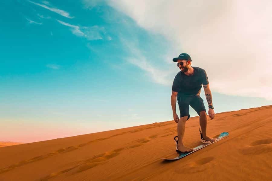 Dubai: Desert Safari, Quad Bike, Sandboarding, Camels & BBQ - The tire-pressure stop and optional quad bikes
