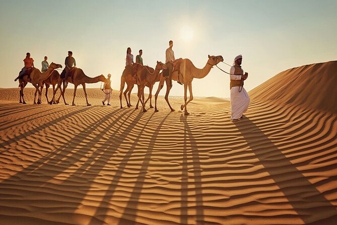 Dubai Desert Safari Red Dune: BBQ, Camel Ride & Sandboarding - Sunset photos and the camel stop