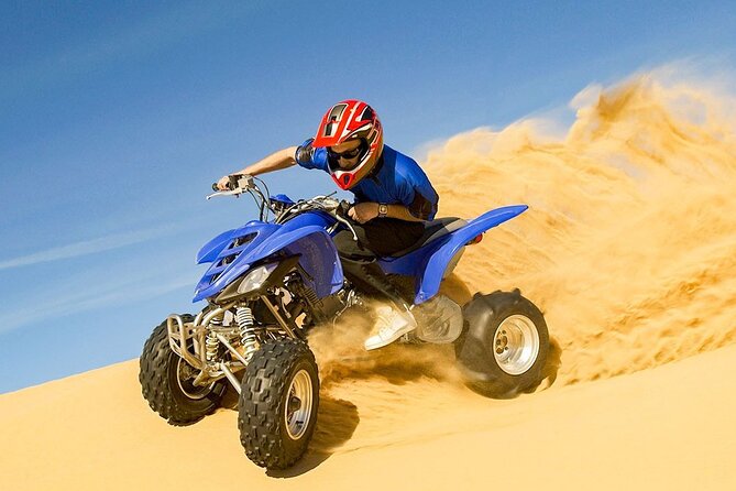 Dubai Desert Safari Tour with Quad Bike for 60mins & BBQ Dinner. - Reaching the Lahbab Desert