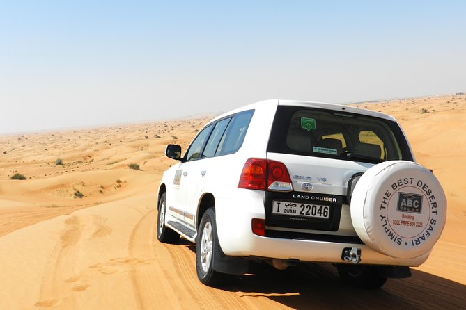 Dubai Desert Safari with BBQ, 3 Shows & Camel Ride at Majlis Camp - From central Dubai to the Arabian Desert