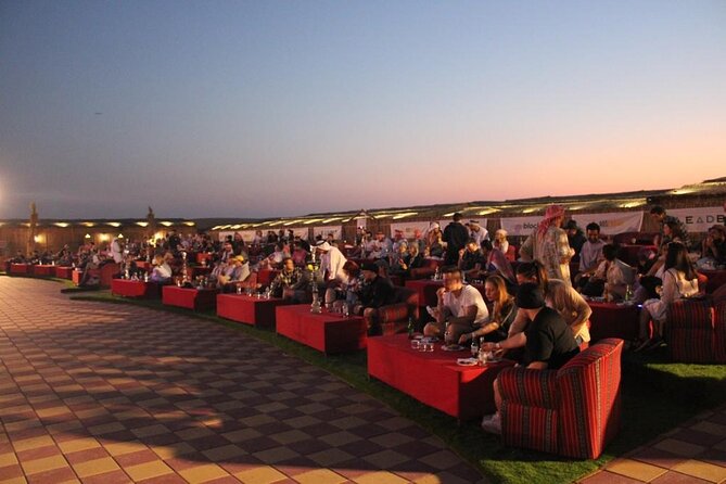 Dubai Desert Safari: with Camel Ride, live entertainment and bbq - The desert camp after sunset