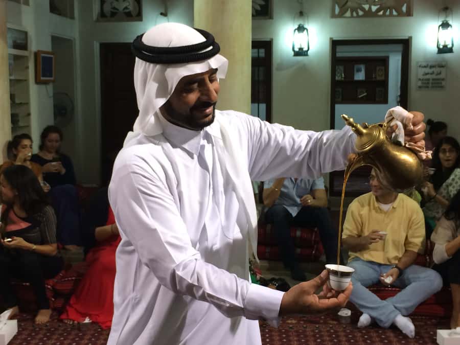 Dubai: Dinner at Sheikh Mohammed Cultural Center - Sitting on cushions in a traditional courtyard