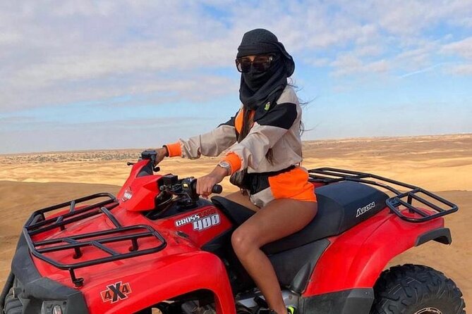 Dubai Dinner Desert Experience with 01 Hour quad bike and camel ride - Pickup starts a long but convenient afternoon