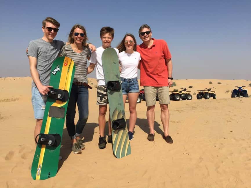 Dubai: Dune Quad Drive, Camels And Sand Boarding - Heat, clothing, and safety