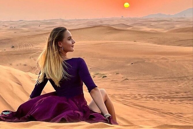 Dubai Evening Desert Safari & BBQ Dinner - Sunset photographs, camels, and henna