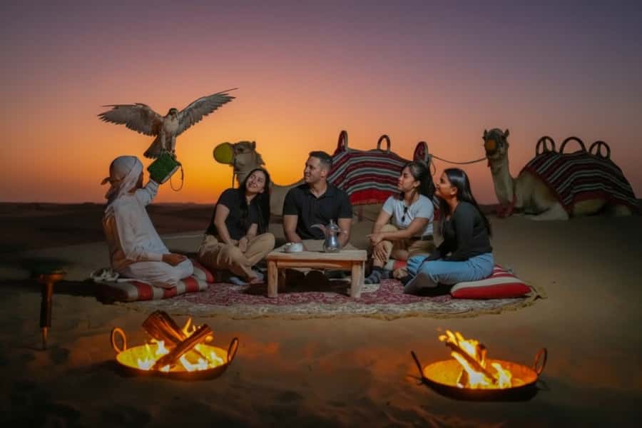Dubai: Evening Desert Safari with Camel Ride & Stargazing - Arabian coffee, dates, and the Al Marmoom welcome