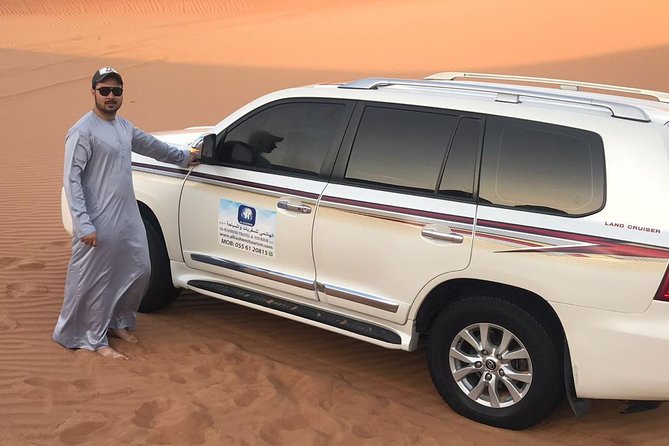Dubai Evening Private 4x4 Desert Safari ,4 Live Shows, BBQ Dinner - Arriving at the traditional-style Bedouin camp