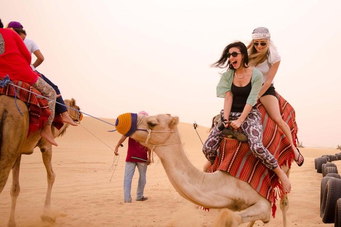 Dubai Evening4x4Desert Safari BBQ Dinner,4 Live Shows,Camel Ride - Arriving at the Emirati-style Bedouin camp