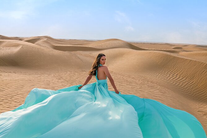 Dubai Flying Dress Private Photoshoot in the Desert - Private Pickup Makes the Desert Plan Easier