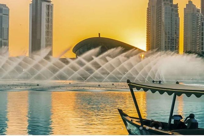 Dubai: Fountain Show and Burj Lake Ride by Traditional Boat - Who Will Enjoy the Abra Ride Most?