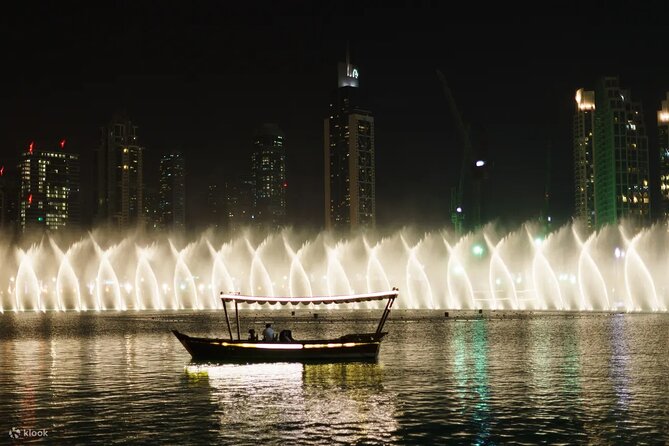 Dubai Fountain Show Boat Lake Ride Ticket - The shared abra boat on Burj Lake