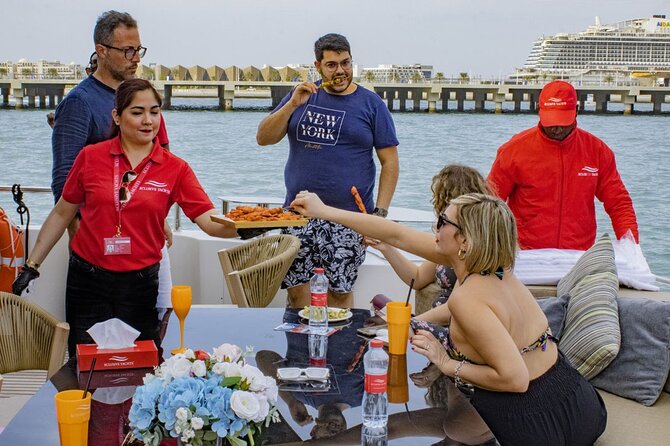Dubai Harbour Super Yacht Experience with gourmet & Drinks - Sailing past Ain Dubai and Bluewaters Island