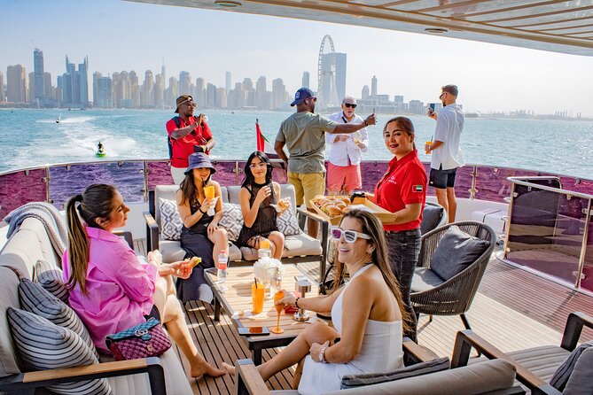 Dubai Harbour Super Yacht Experience with gourmet & Drinks - Boarding at Dubai Harbour