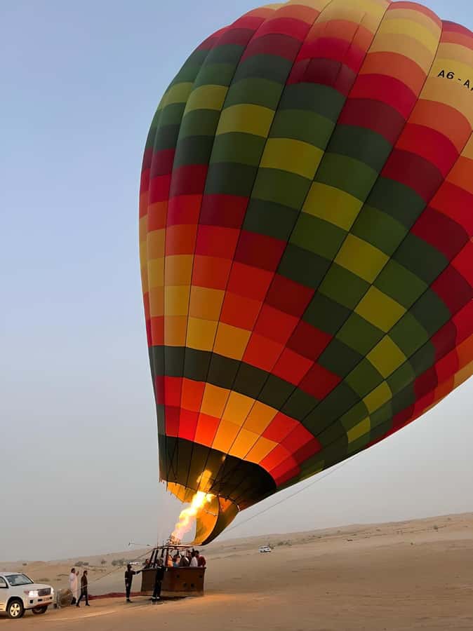 Dubai: Hot Air Balloon, Camel Ride, Desert Safari & More - A gentle landing, then a faster desert ride
