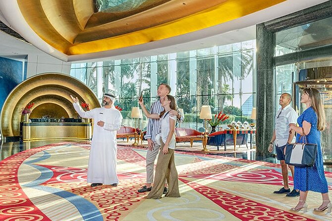 Dubai Inside Burj Al Arab Tour Including Food and Transfer Option - The atrium, Royal Suite, and design story